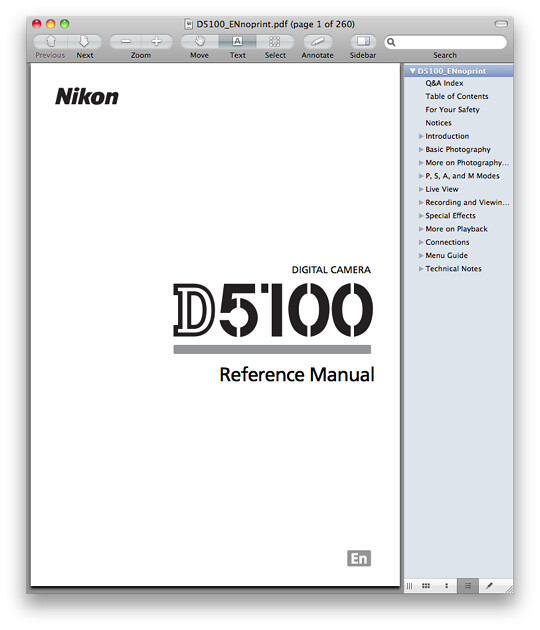 Nikon D5100 Manual Download